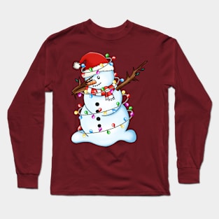 Snowman Dabbing Christmas Long Sleeve T-Shirt